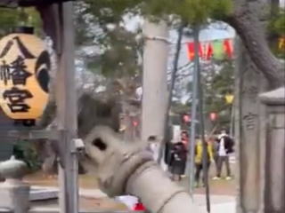 【瞬間映像】新潟県三条市・八幡宮で石灯籠が倒壊